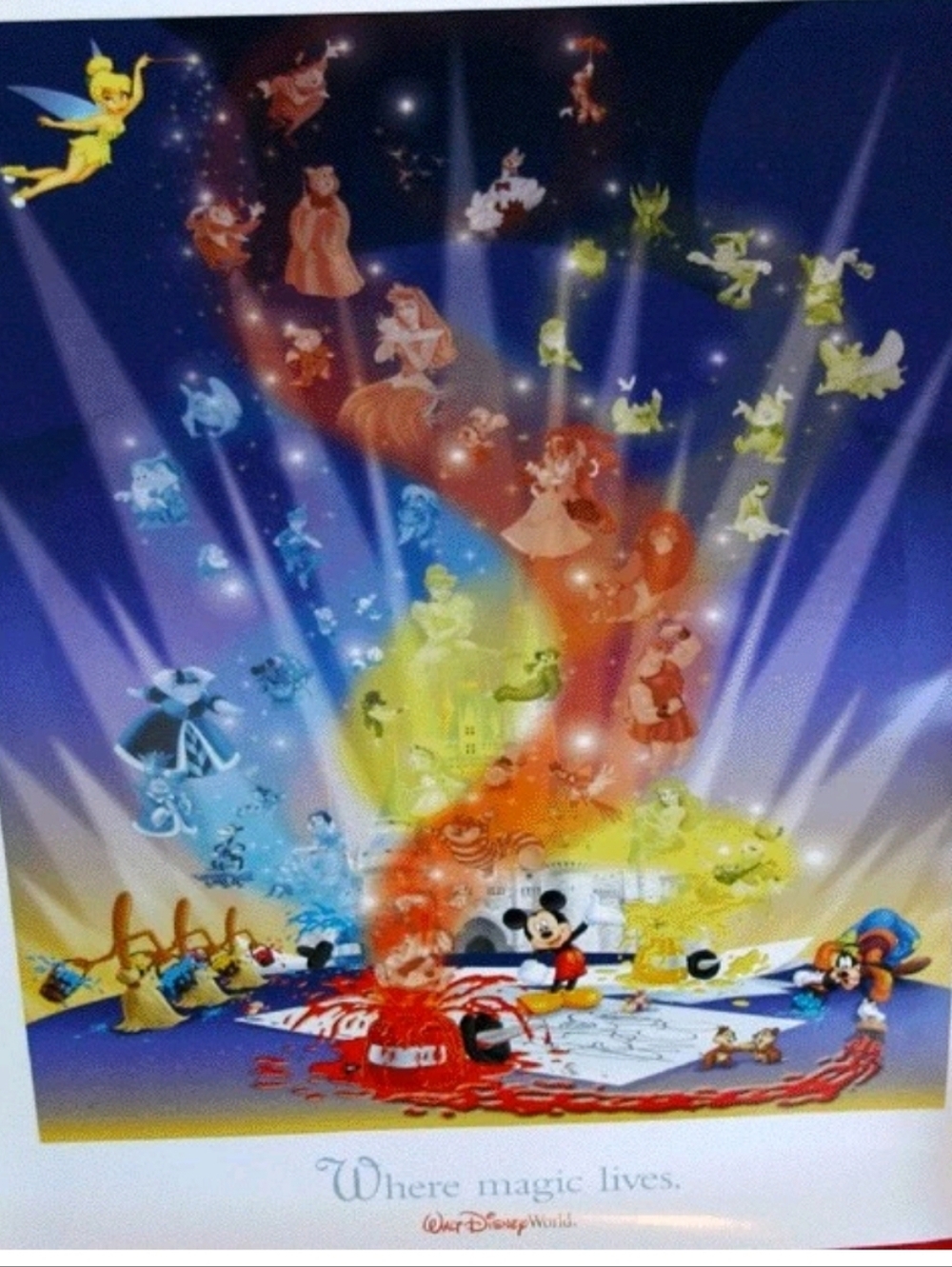DISNEY PARKS 24" X 18" RETIRED COLLECTIBLE POSTER WITH EMBOSSING